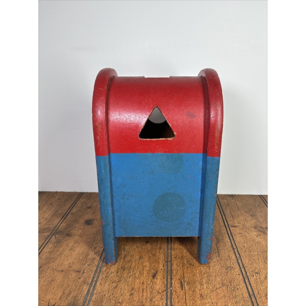 Vintage Wooden Playskool Postal Station Mailbox 10.5 Inches Tall No Blocks - Picture 2 of 7